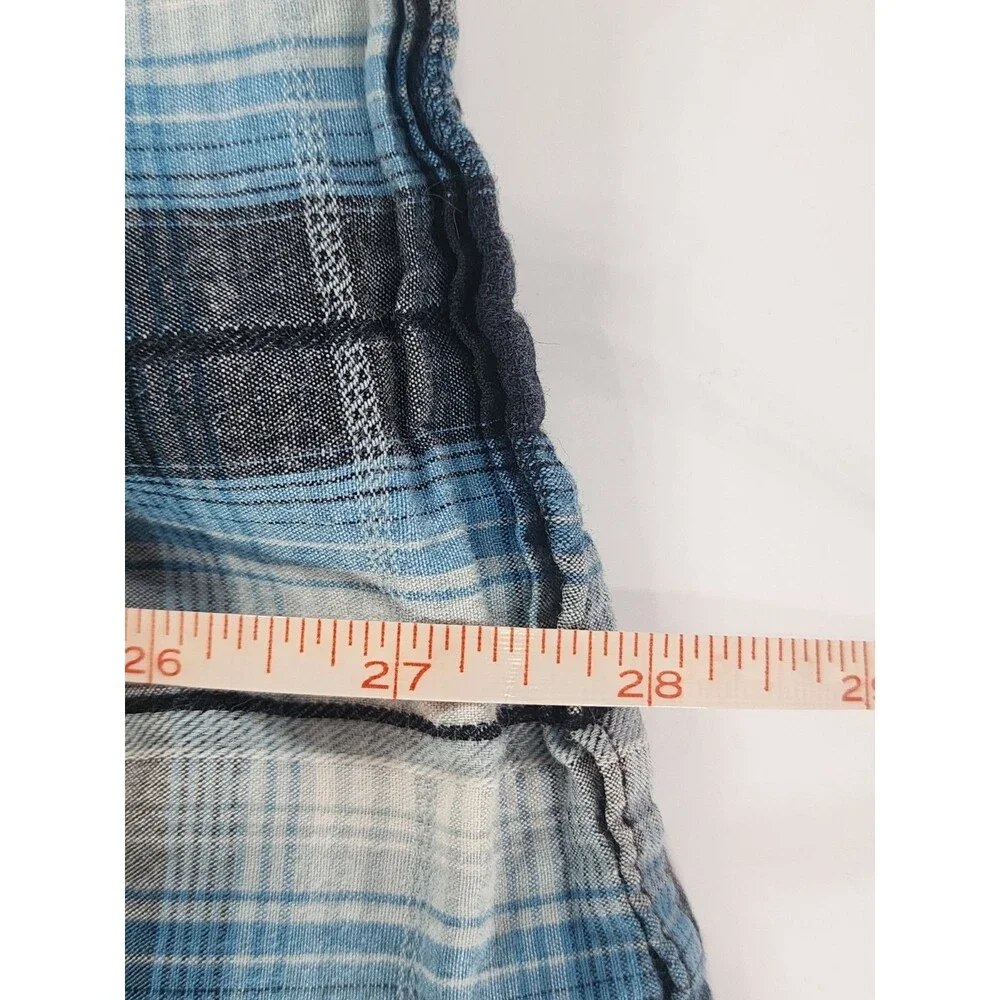 HARLEY-DAVIDSON MEN'S 2XL SNAP UP PLAID SHORT SLEEVE SHIRT BLUE/BLACK
